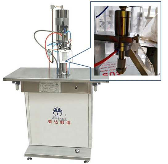 Semi Automatic Liquid Filling Crimping Gas Filling Aerosol Spray Can Filling Machine with CE