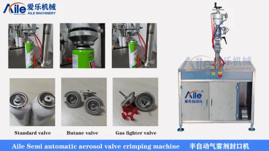 Máquina de sellado de válvulas de productos en aerosol adecuada para tamaño estándar